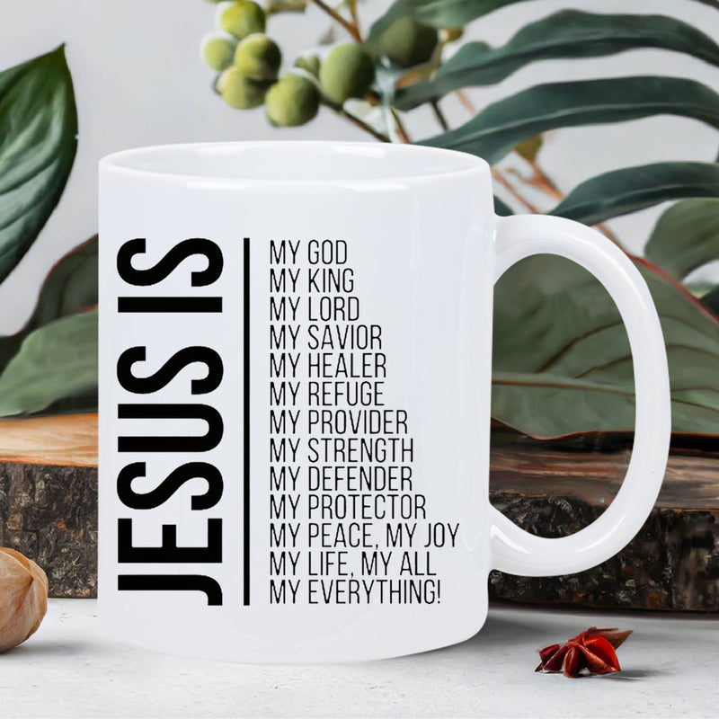 Tailorly White Ceramic 11 oz Mug - inspirational faith text