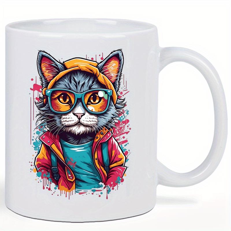 Tailorly White Ceramic 11 oz Mug - vibrant cartoon