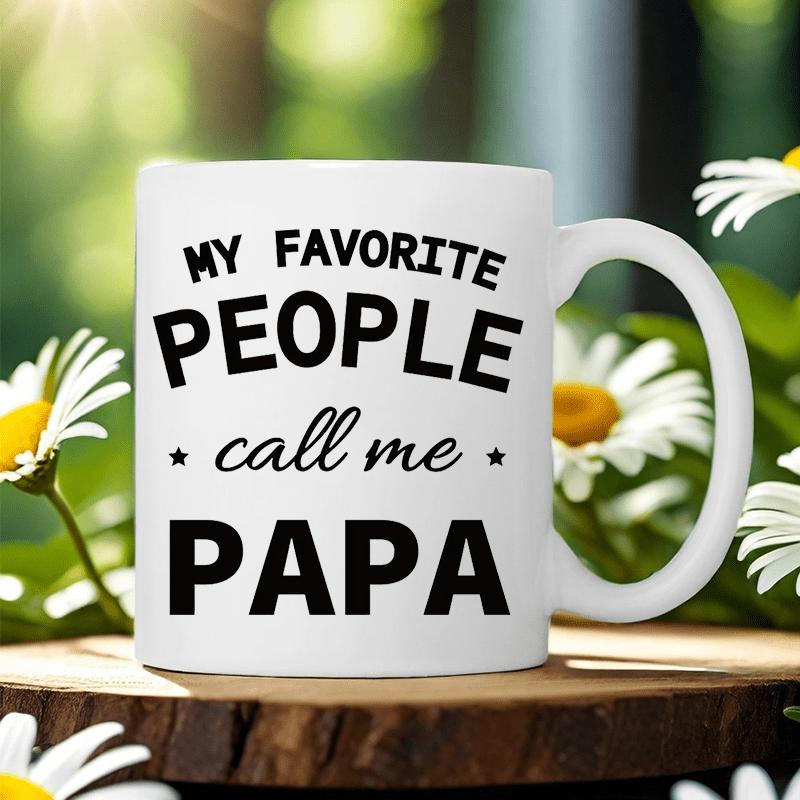 Tailorly White Ceramic 11 oz Mug - black text "people papa"