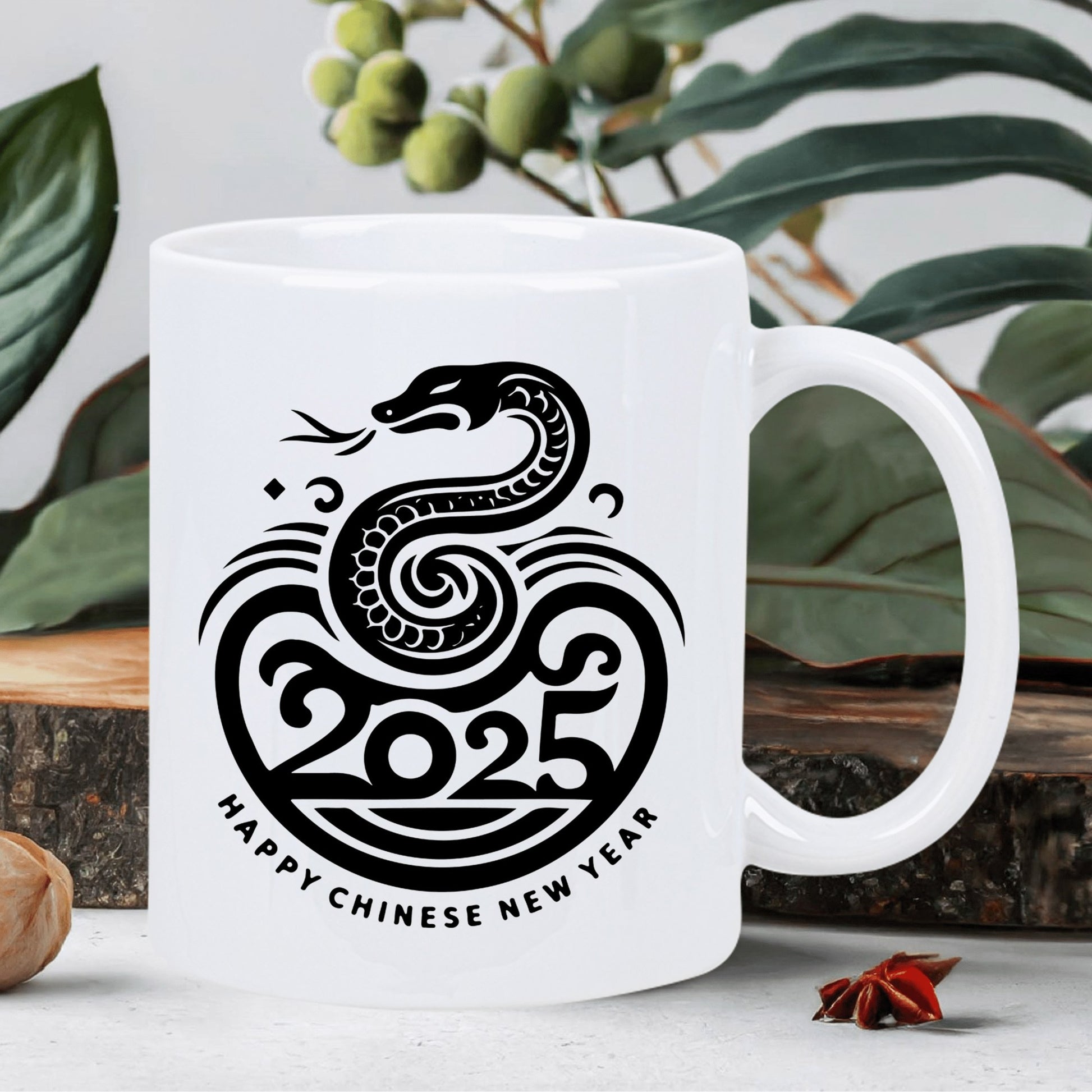 Tailorly White Ceramic 11 oz Mug - snake