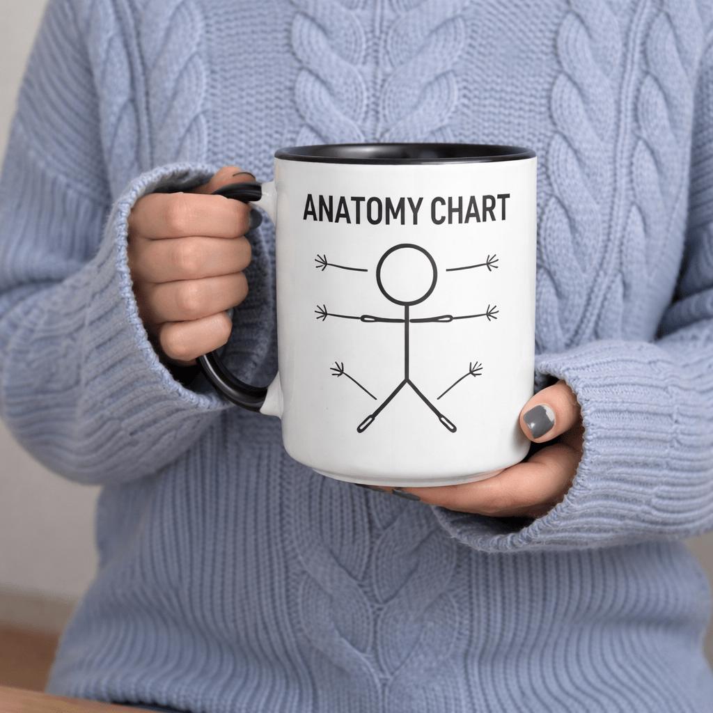 Tailorly Black Accent 11 oz Mug - humorous anatomy themed spooky abstract