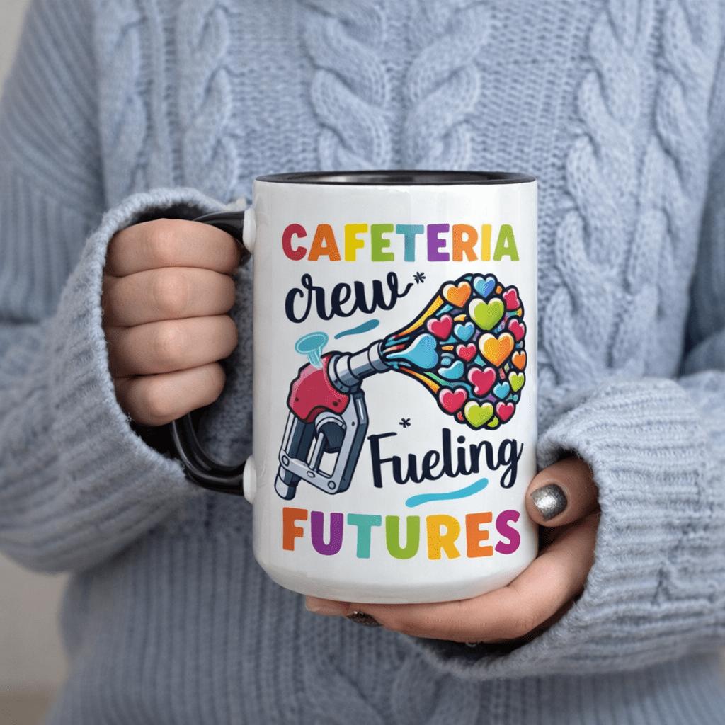 Tailorly Black Accent 11 oz Mug - hearts and a gas pump design