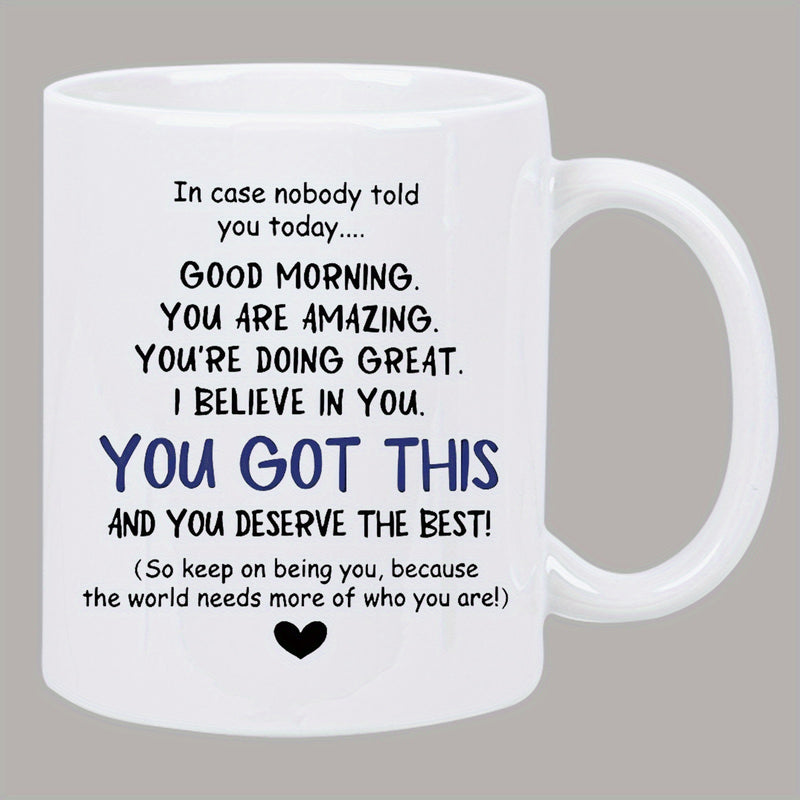 Tailorly White Ceramic 11 oz Mug - you're awesome motivational quote