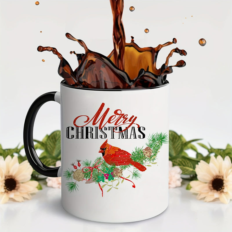 Tailorly Black Accent 11 oz Mug - merry christmas text