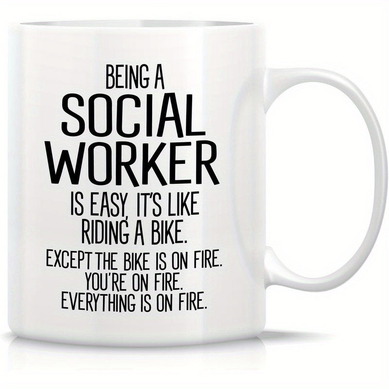 Tailorly White Ceramic 11 oz Mug - sarcasm motivation text
