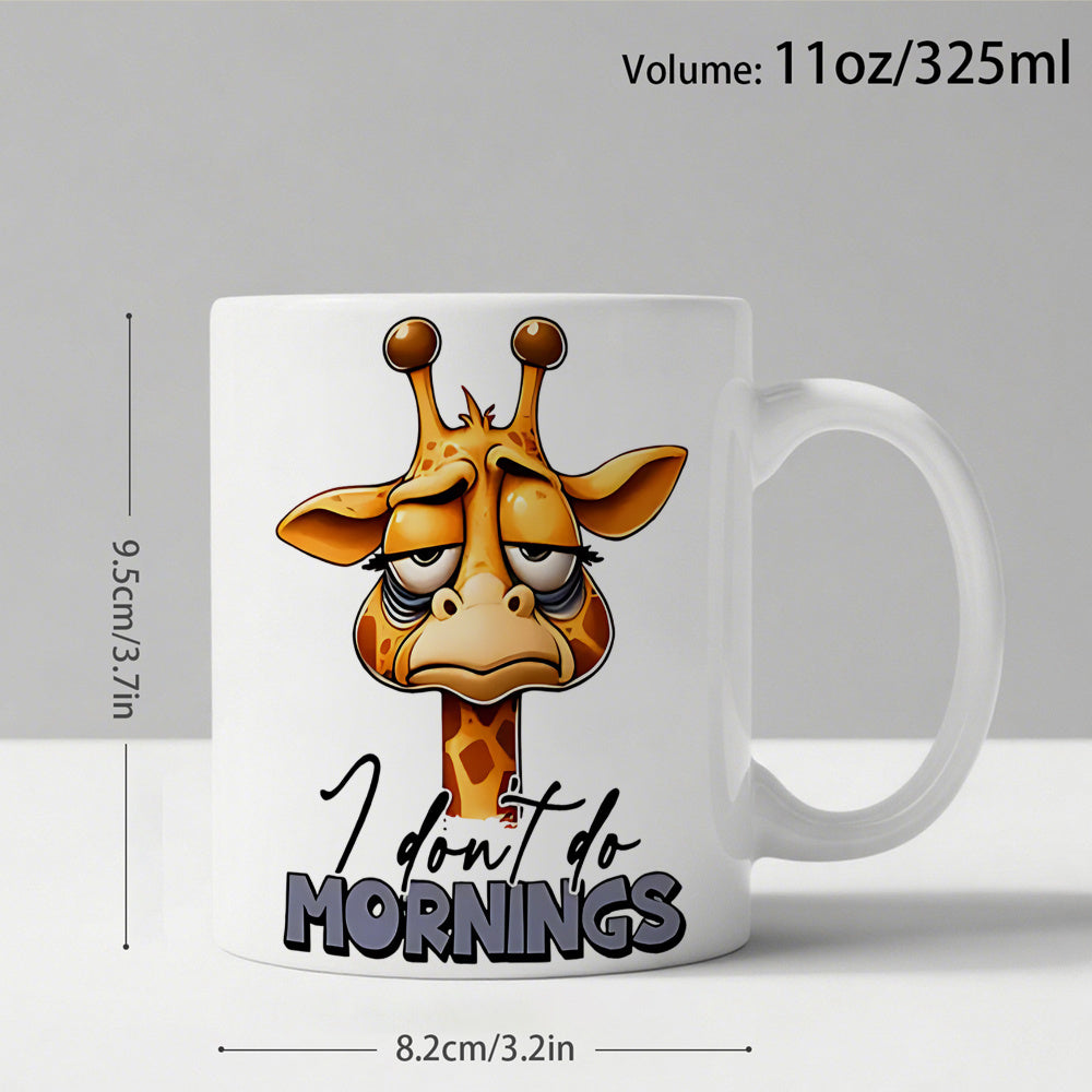 Tailorly White Ceramic 11 oz Mug - 1pc funny sarcastic i dont do giraffe coffee mug 11oz humorous gift for office home use birthday friends colleagues