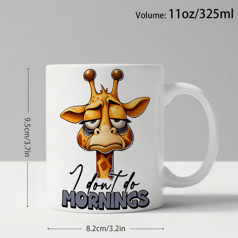Tailorly White Ceramic 11 oz Mug - 1pc funny sarcastic i dont do giraffe coffee mug 11oz humorous gift for office home use birthday friends colleagues