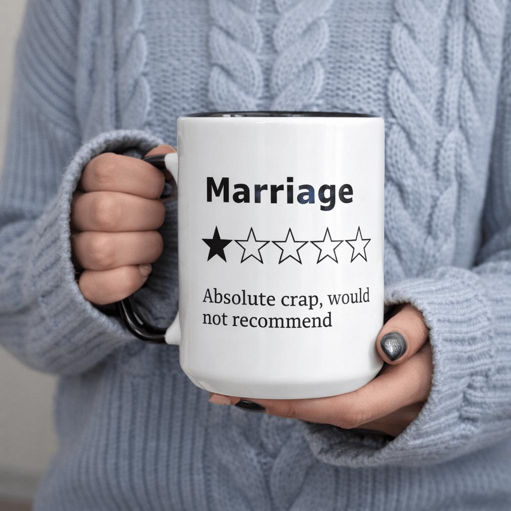 Tailorly Black Accent 11 oz Mug - marriage total not suggested humorous mug text