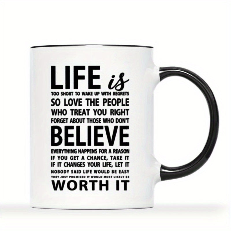 Tailorly Black Accent 11 oz Mug - inspirational quotes with black lettering