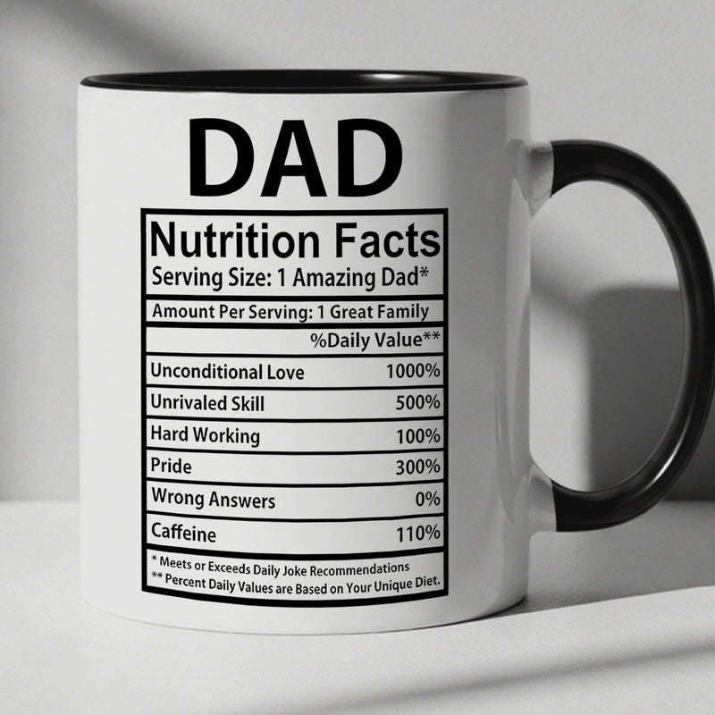 Tailorly Black Accent 11 oz Mug - nutrition facts coffee mug text and design