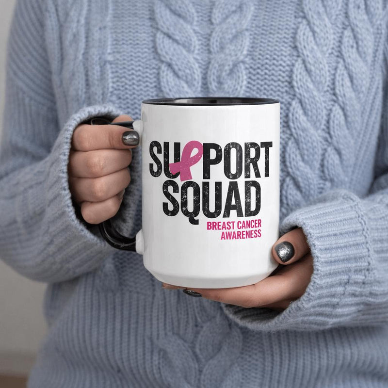 Tailorly Black Accent 11 oz Mug - breast awareness