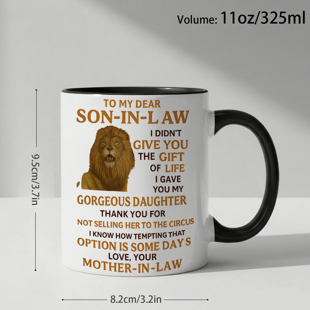 Tailorly Black Accent 11 oz Mug - sarcastic lion in law saying