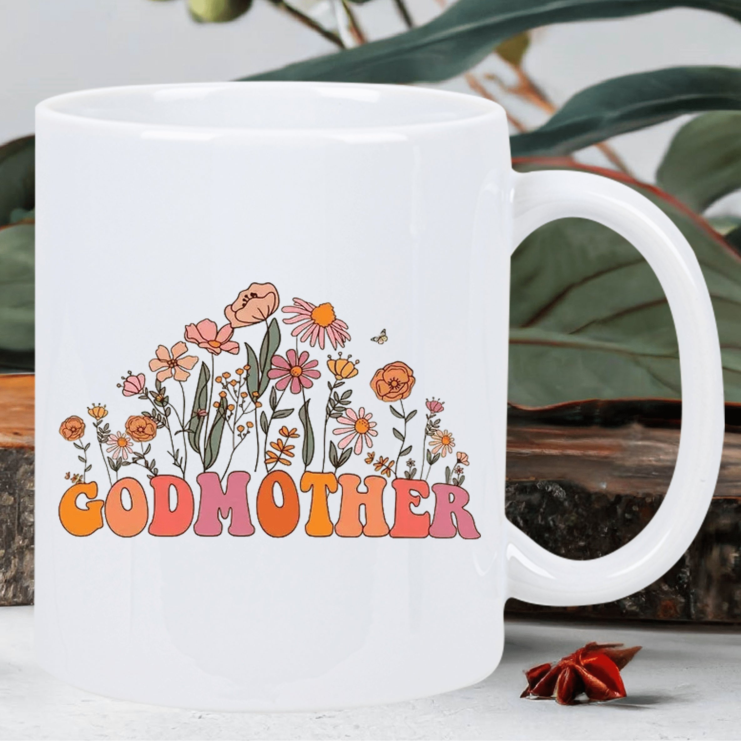 Tailorly White Ceramic 11 oz Mug - godmother