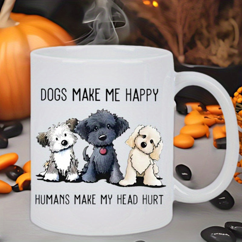 Tailorly White Ceramic 11 oz Mug - humans make hurt
