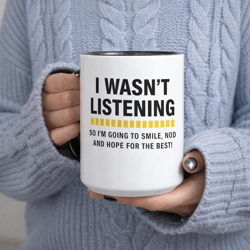 Tailorly Black Accent 11 oz Mug - smile nod and for the best