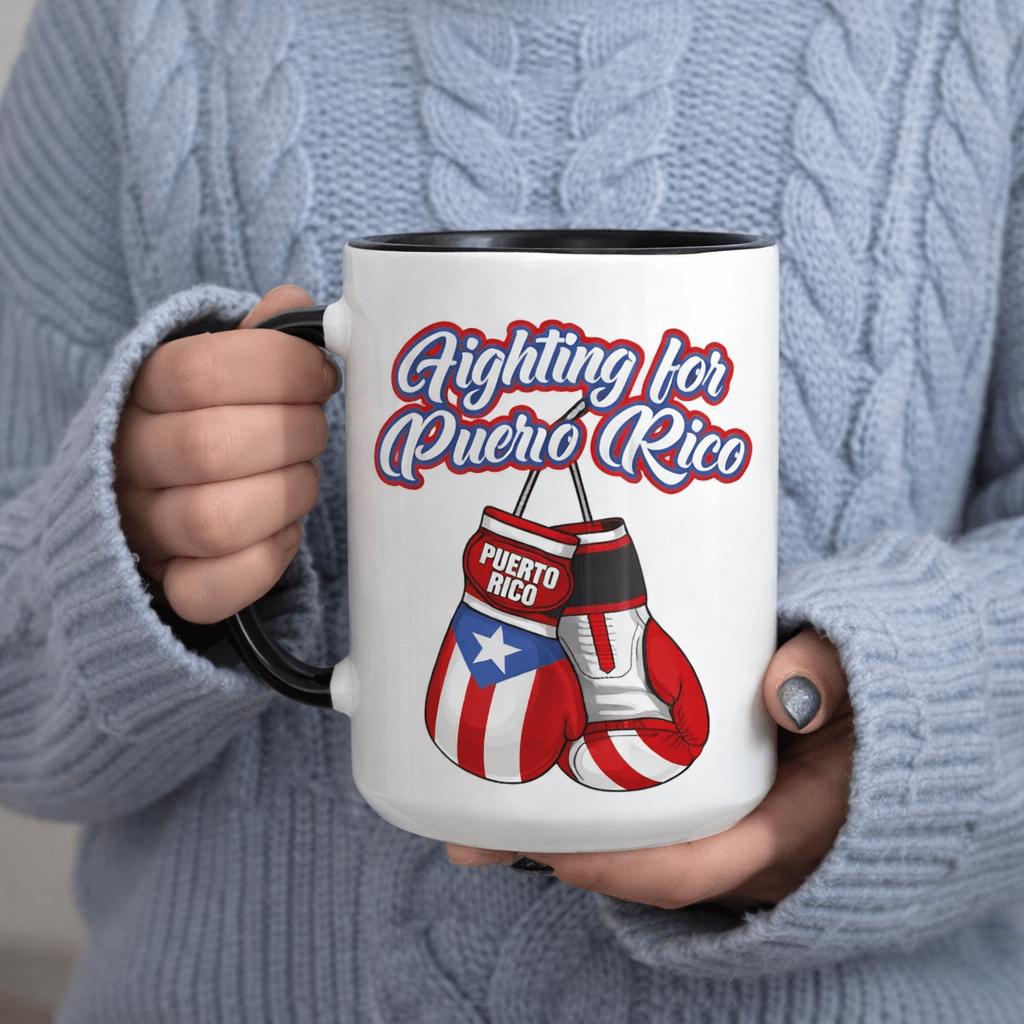 Tailorly Black Accent 11 oz Mug - boxing gloves inspirational quotes
