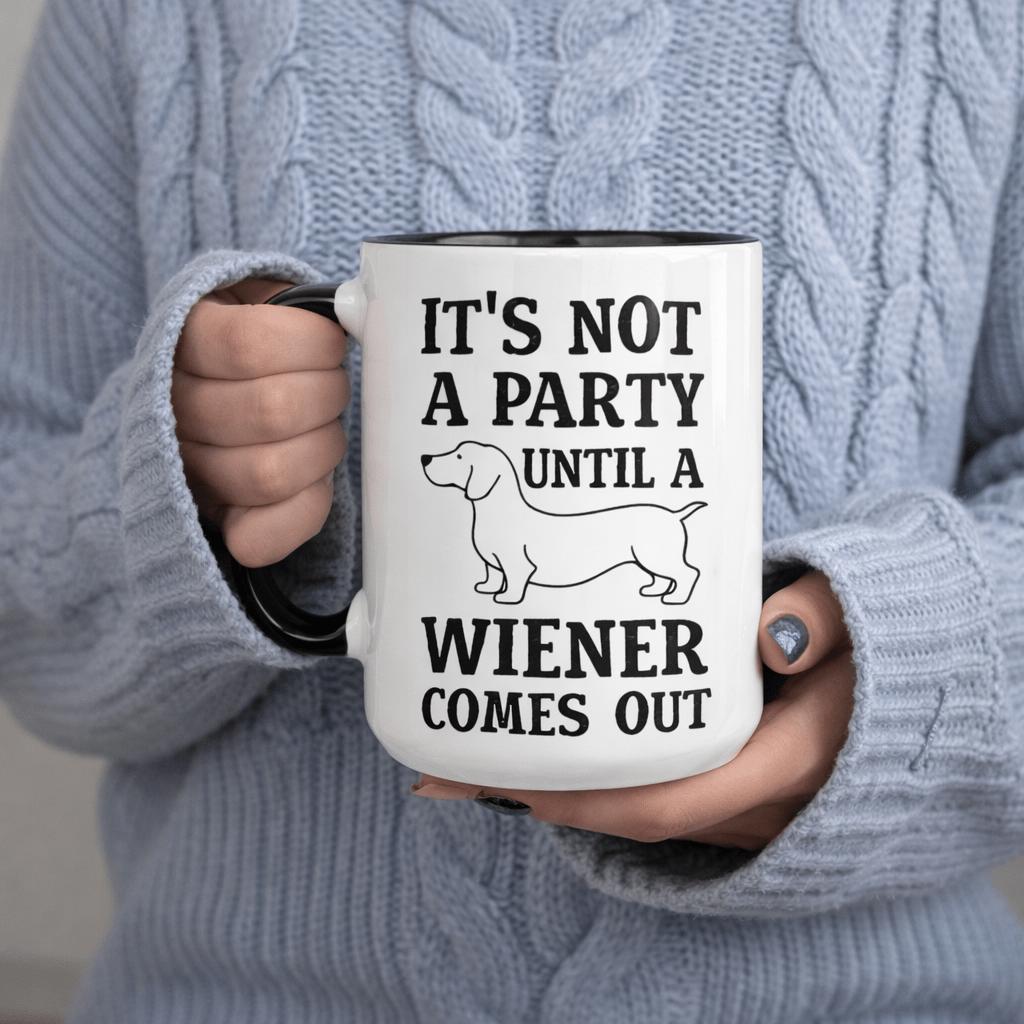 Tailorly Black Accent 11 oz Mug - its not a party a out dachshund mug 11oz printed ceramic mug 11oz printed ceramic mug premium ceramic mug