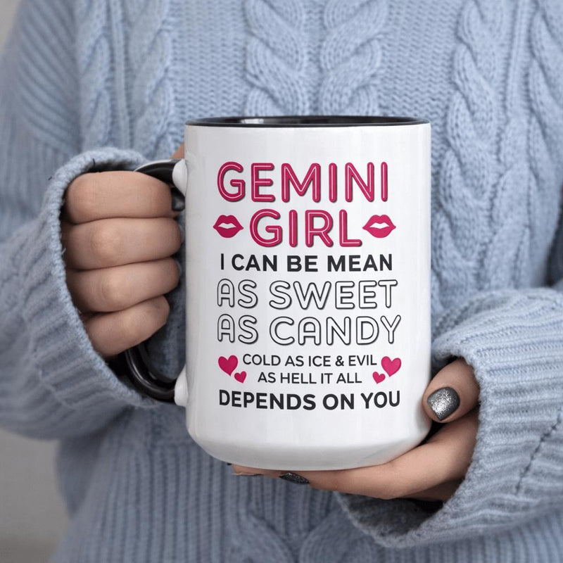 Tailorly Black Accent 11 oz Mug - mean as candy evil inspirational quote
