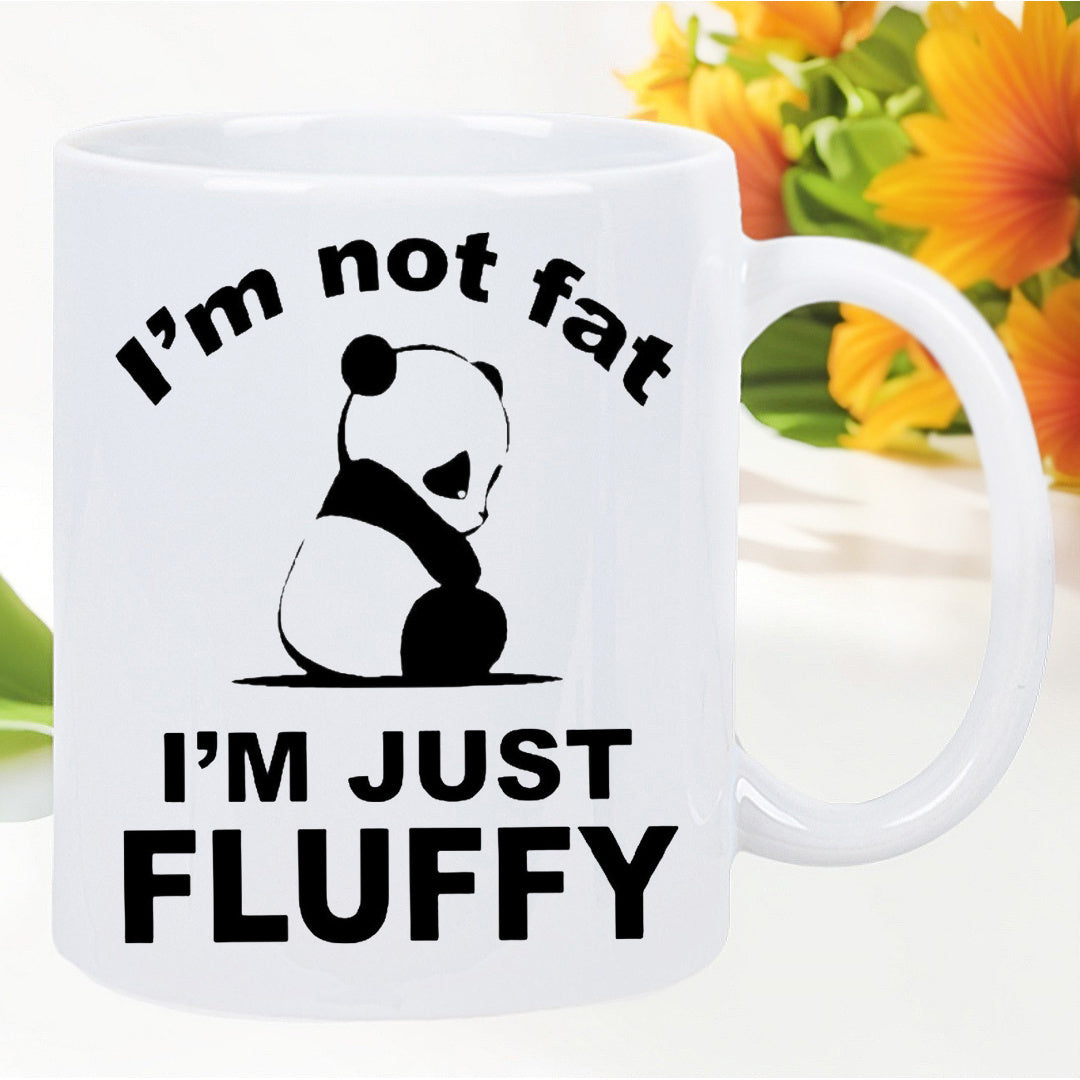 Tailorly White Ceramic 11 oz Mug - im not fat im just fluffy