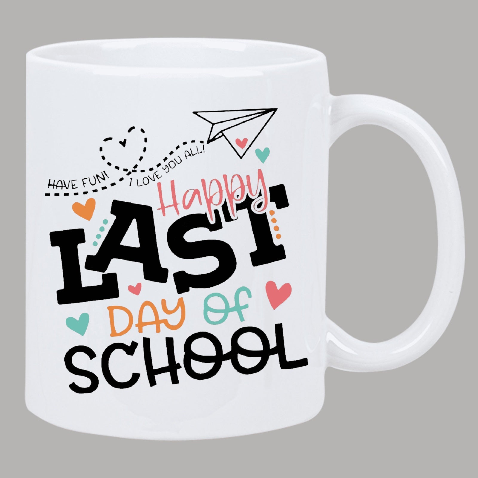 Tailorly White Ceramic 11 oz Mug - colorful doodles
