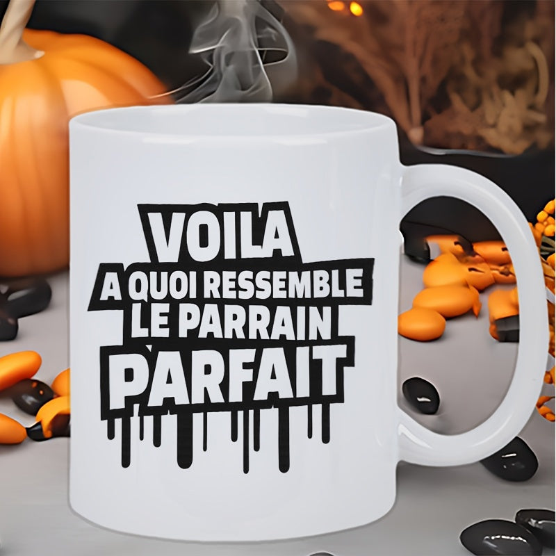 Tailorly White Ceramic 11 oz Mug - 1pc fashionable and fun daily ceramic mug pattern printing hand wash only reusable and insulated perfect gift for