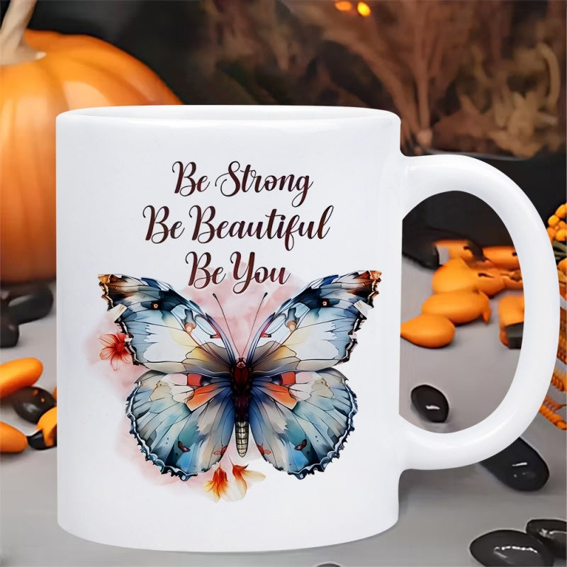 Tailorly White Ceramic 11 oz Mug - one 11oz white inspirational mug featuring with a watercolor and a thoughtful gift for women friends