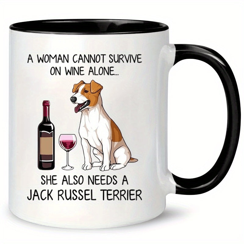 Tailorly Black Accent 11 oz Mug - terrier illustration