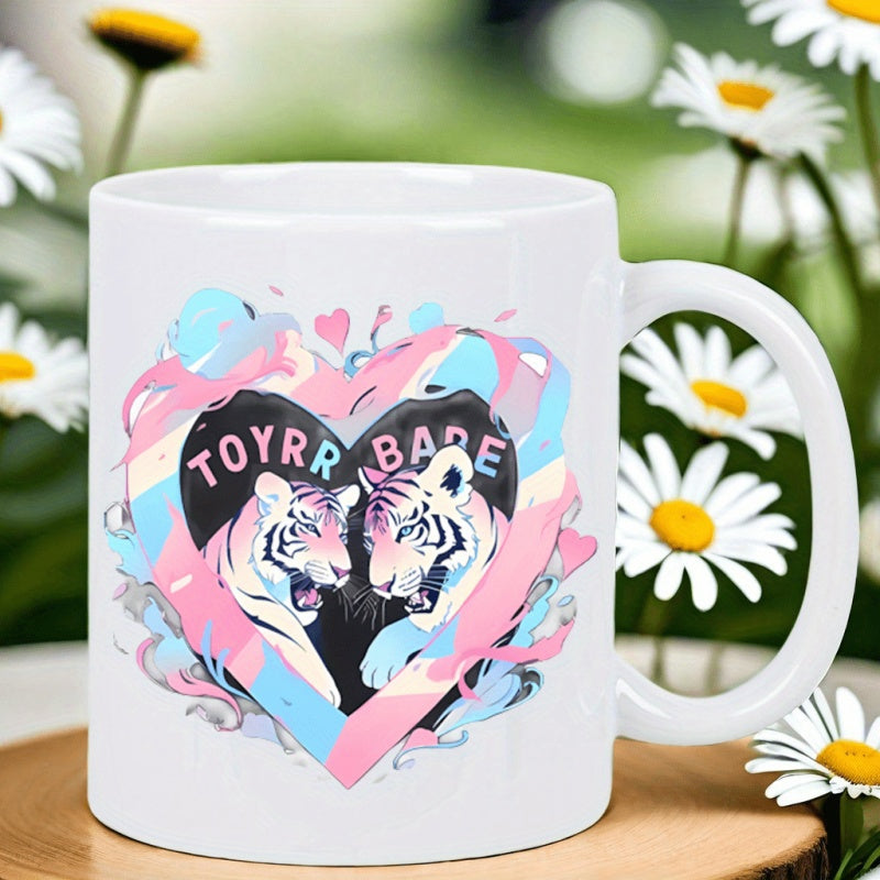 Tailorly White Ceramic 11 oz Mug - toyrr tiger couple