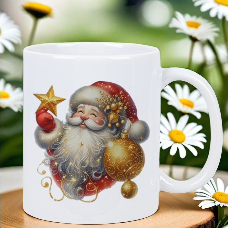 Tailorly White Ceramic 11 oz Mug - magical winter， santa claus， winter scenes