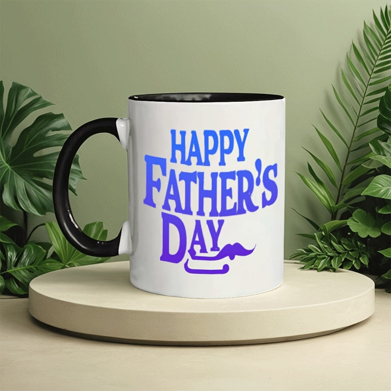 Tailorly Black Accent 11 oz Mug - 1 fathers day mug ceramic 11 ounce cup suitable for hot cold drinks ideal gift for men women birthday christmas for