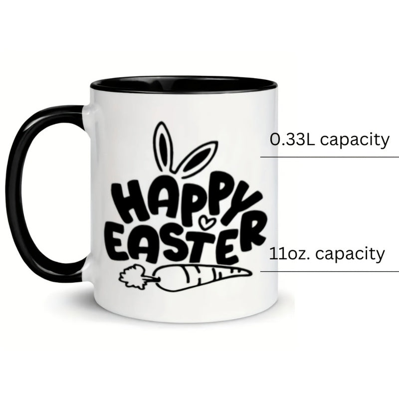 Tailorly Black Accent 11 oz Mug - 1pc sports themed cup 11oz ceramic coffee mug with ears and ideal gift for reusable hand wash onlycoffee travel