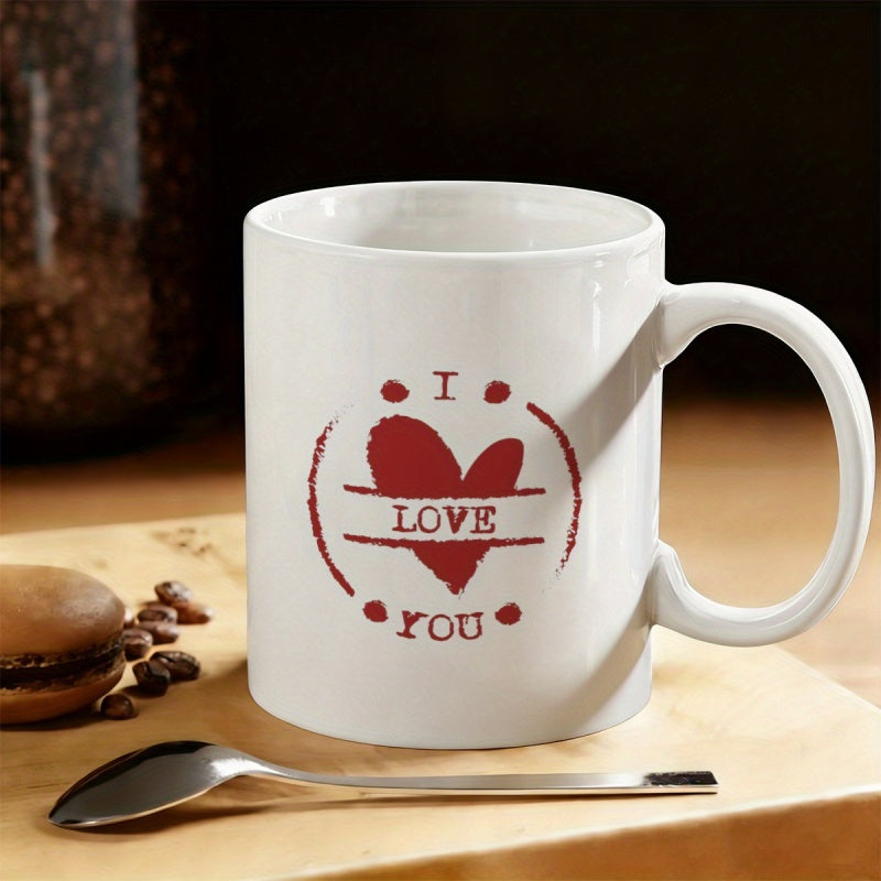 Tailorly White Ceramic 11 oz Mug - i love you text