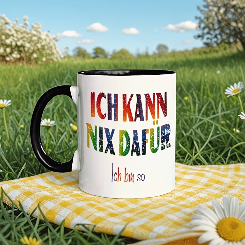 Tailorly Black Accent 11 oz Mug - ich kann nix daf r text