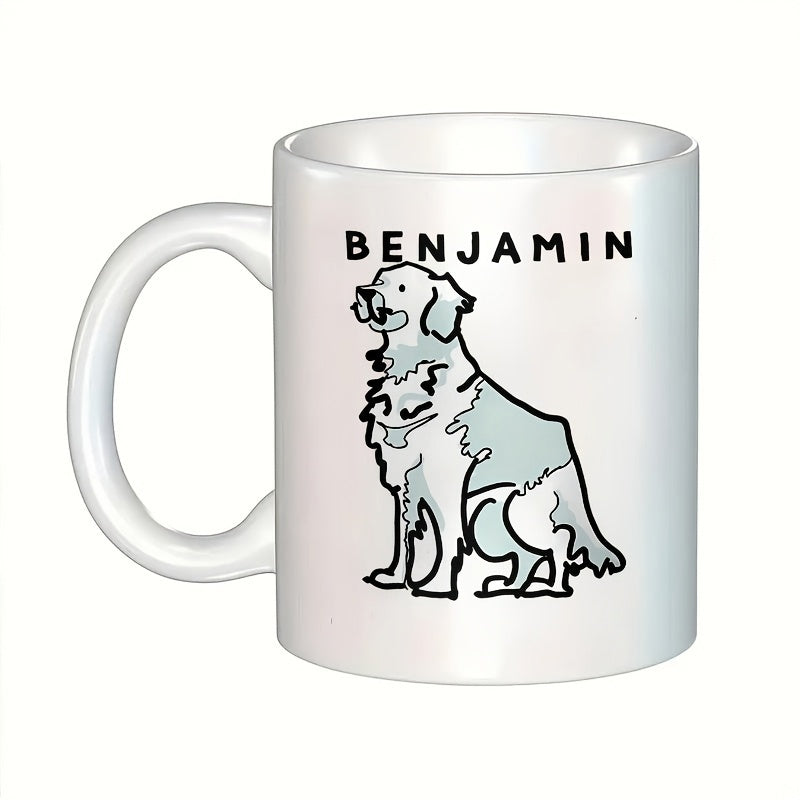 Tailorly White Ceramic 11 oz Mug - cartoon dog