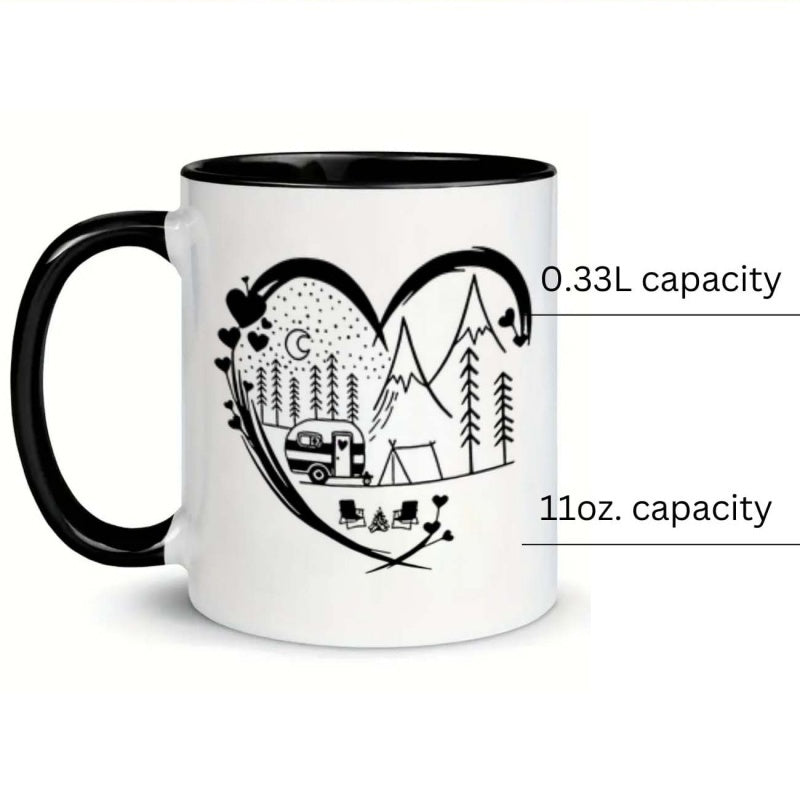 Tailorly Black Accent 11 oz Mug - camping theme