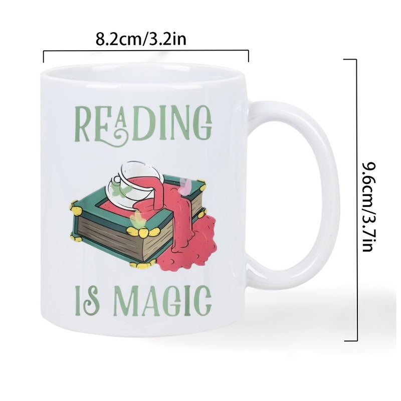 Tailorly White Ceramic 11 oz Mug - magical reading adventure text