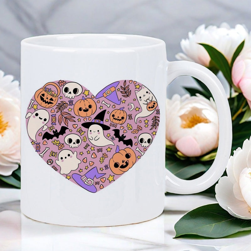 Tailorly White Ceramic 11 oz Mug - fun and whimsical details