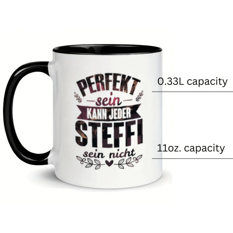 Tailorly Black Accent 11 oz Mug - 1pc sports themed cup 11 oz ceramic water cup ideal for office wedding christmas gifts suitable for hot and cold