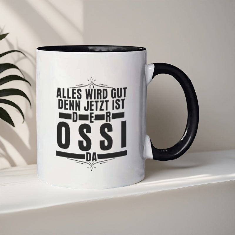 Tailorly Black Accent 11 oz Mug - 1pc office home or golf outingsossi da coffee mug 11oz ceramic coffee cup for restaurant and business suitable for