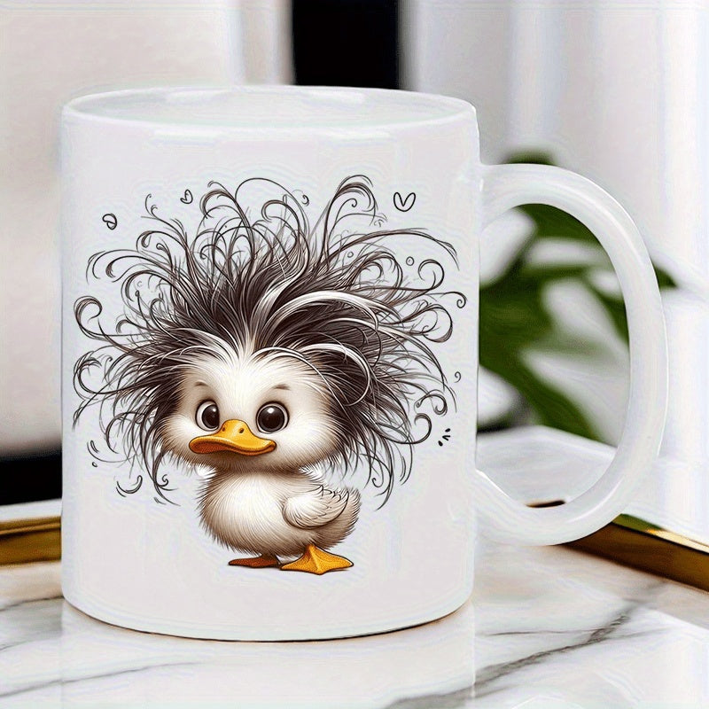Tailorly White Ceramic 11 oz Mug - cute duck