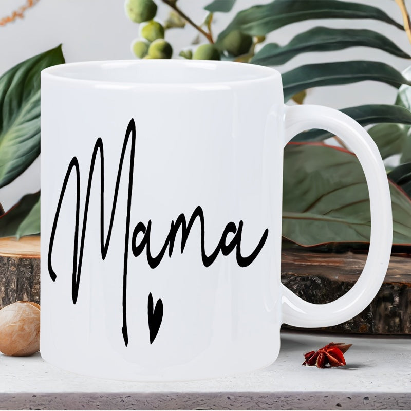 Tailorly White Ceramic 11 oz Mug - mom mamas warm hug insulating ceramic mug with text "mom mamas warm hug"