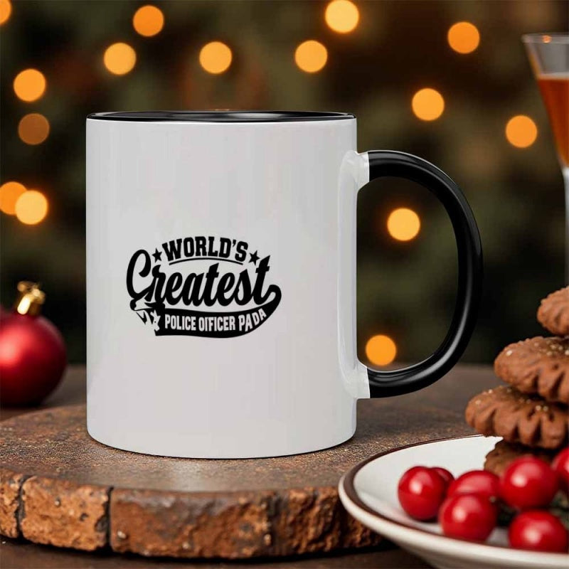 Tailorly Black Accent 11 oz Mug - police officer