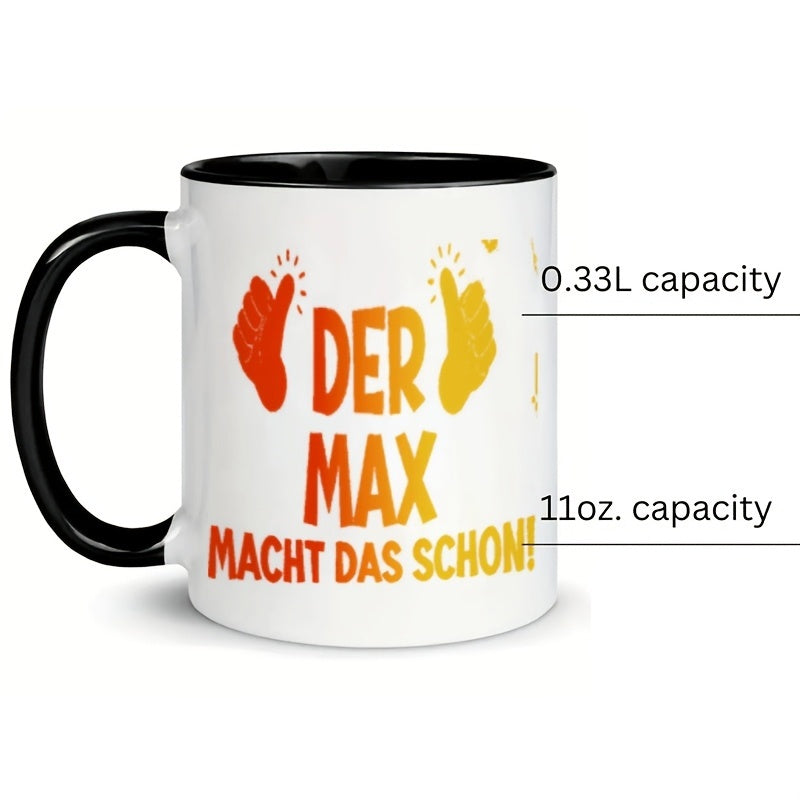 Tailorly Black Accent 11 oz Mug - thumbs-up graphic