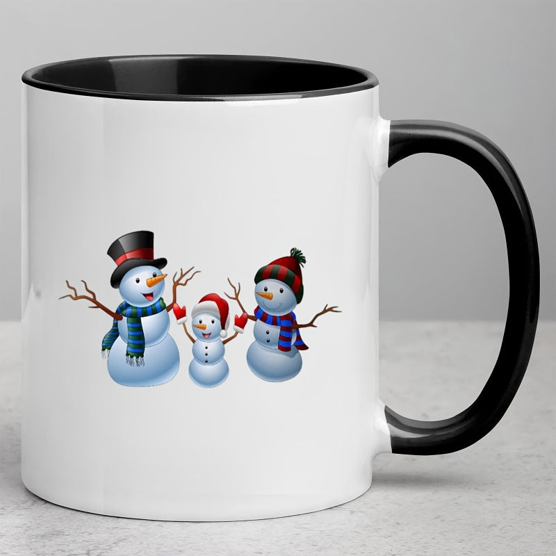 Tailorly Black Accent 11 oz Mug - snowman
