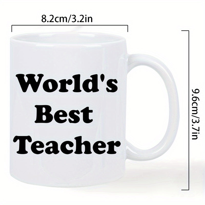 Tailorly White Ceramic 11 oz Mug - black text "teacher appreciation no"
