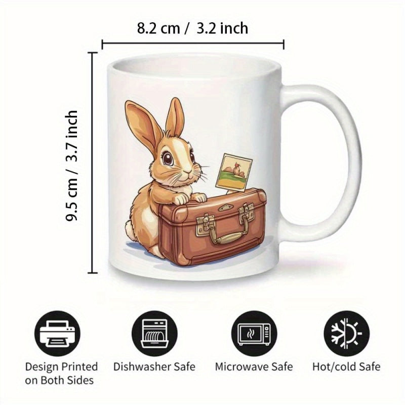 Tailorly White Ceramic 11 oz Mug - single office accessory 11oz ceramic cup featuring an adorable brown and long lasting and fashionable for