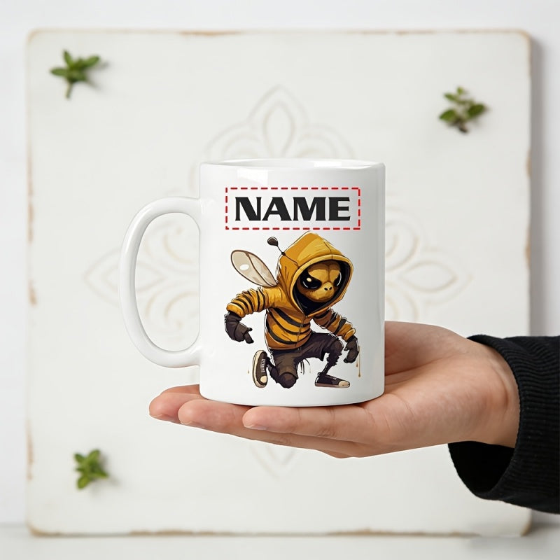 Tailorly White Ceramic 11 oz Mug - anthropomorphic character