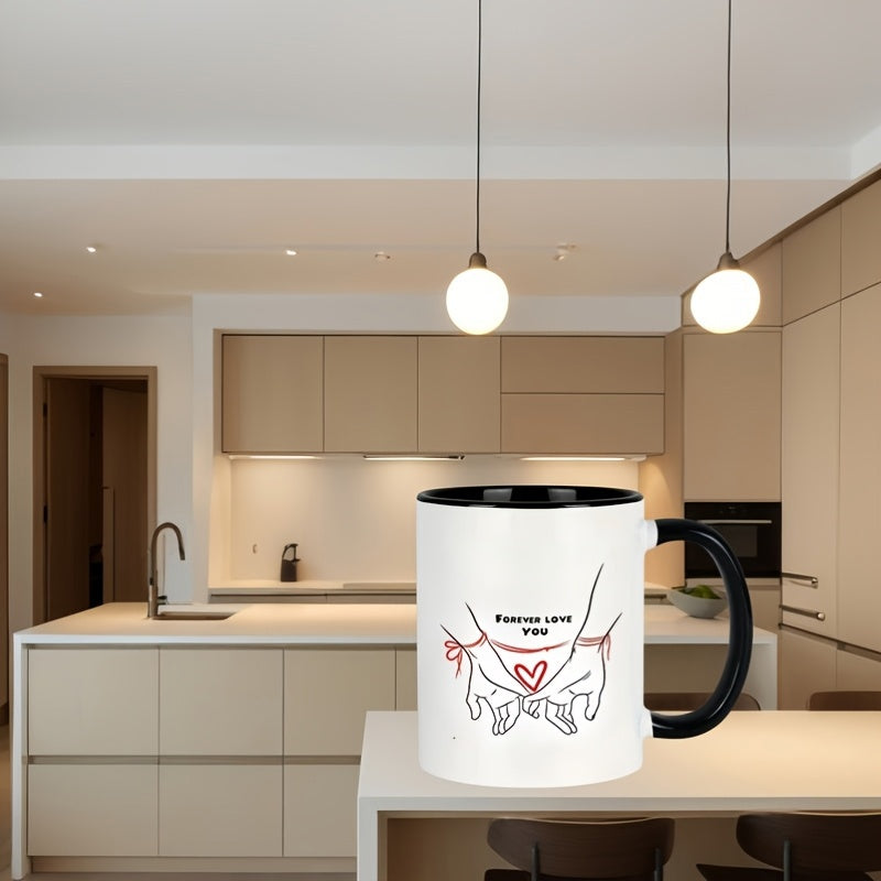 Tailorly Black Accent 11 oz Mug - single office insulated ceramic cup suitable for hot beverages reusable coffee mug with humorous design
