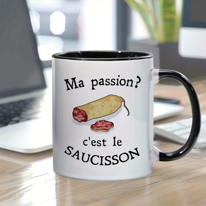 Tailorly Black Accent 11 oz Mug - saucisson illustration