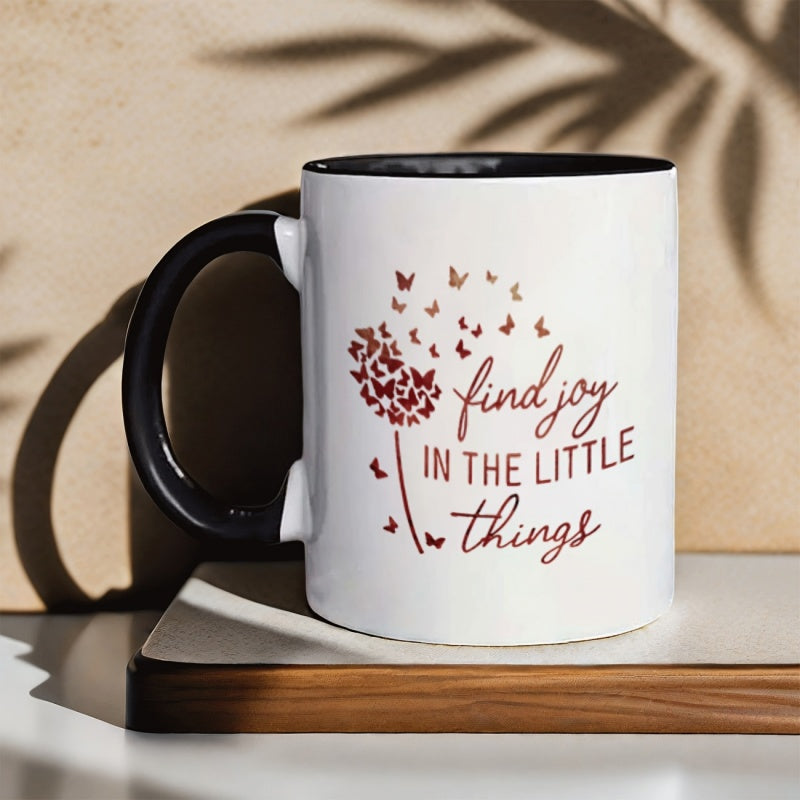 Tailorly Black Accent 11 oz Mug - dandelion